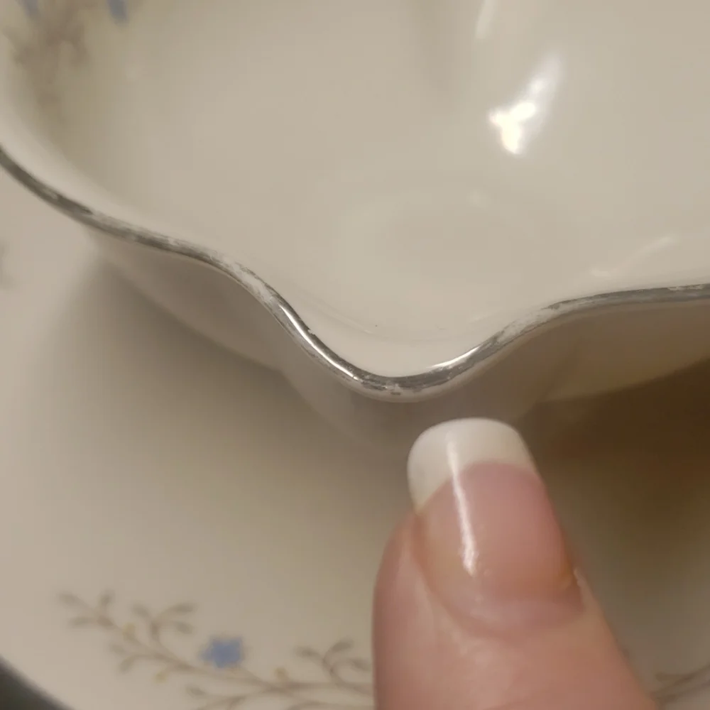 Syracuse China Gravy boat with attached saucer